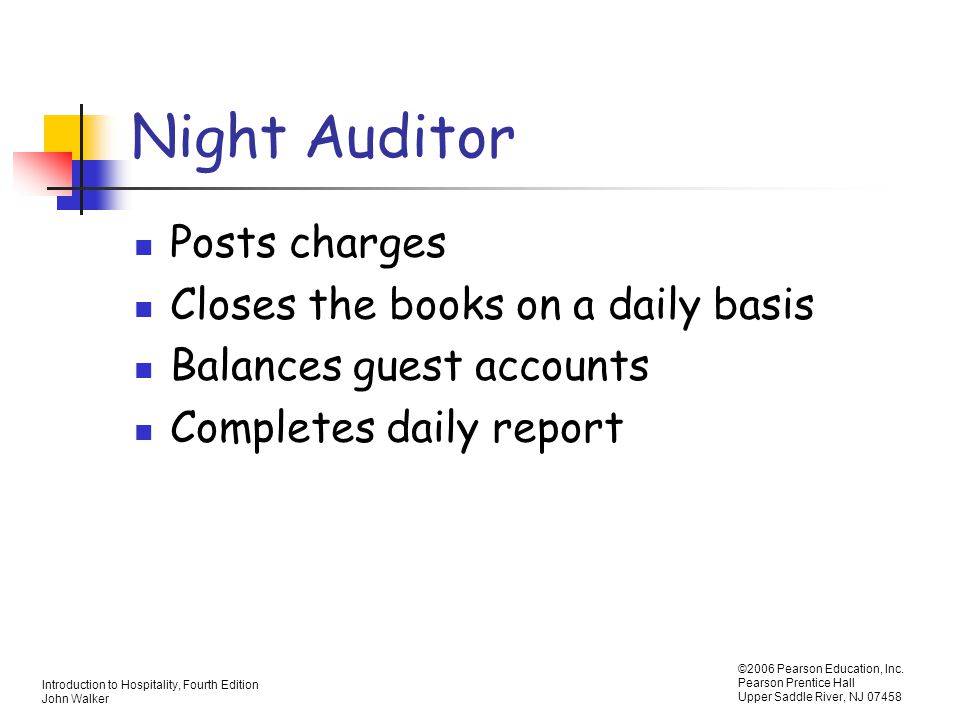 Night Audit in Hotels